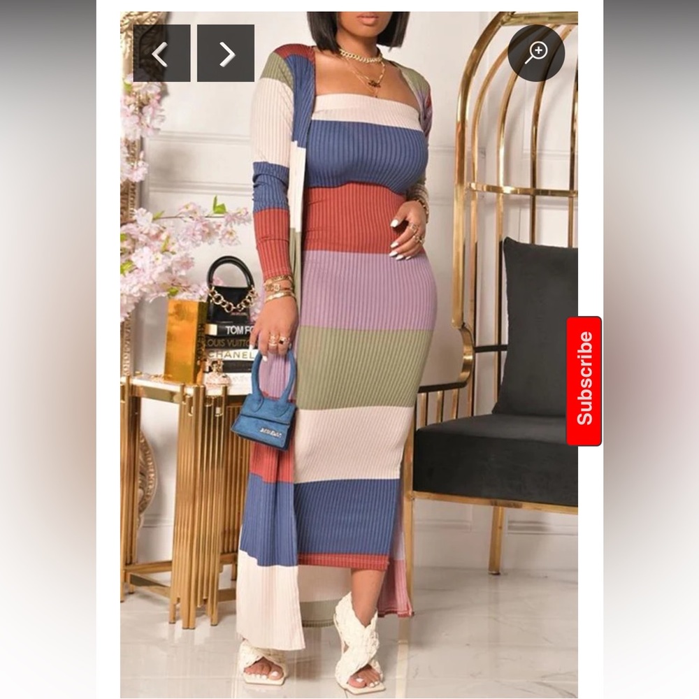 YOCLUBWEAR Dress w/ duster jacket New - Picture 2 of 2